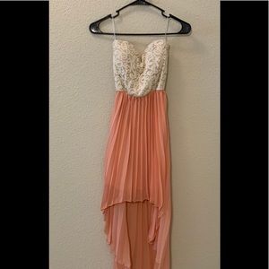 Salmon colored high low dress. NWT